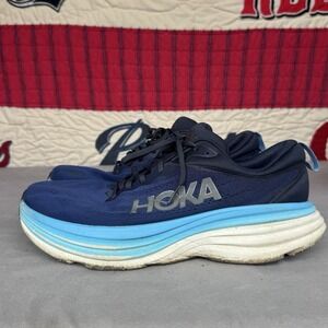 Size 11.5 2E - Hoka One One Mens Bondi 8 1127953 OSAA Blue Running Shoes